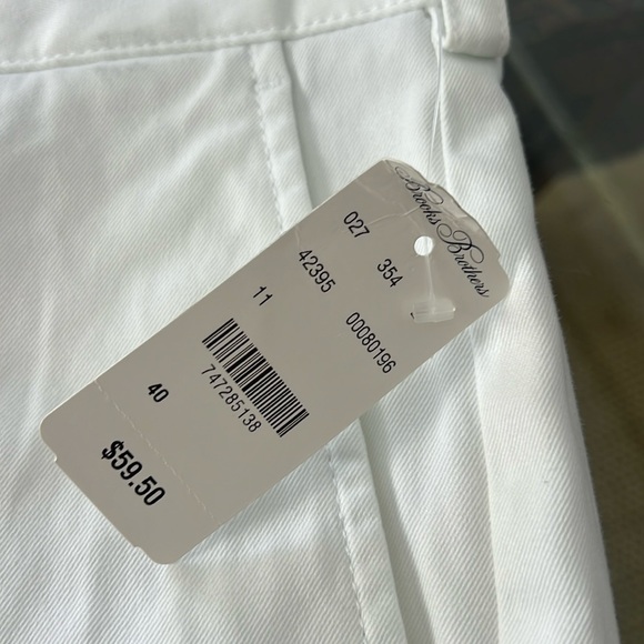 NWT  BROOKS BROTHERS 40 White Flat Front Soft Shorts GOLF Club Sporty Dress - Picture 7 of 10